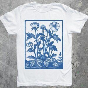 90s Retro Flowers Tee, Pressed Flowers, Gift For Her